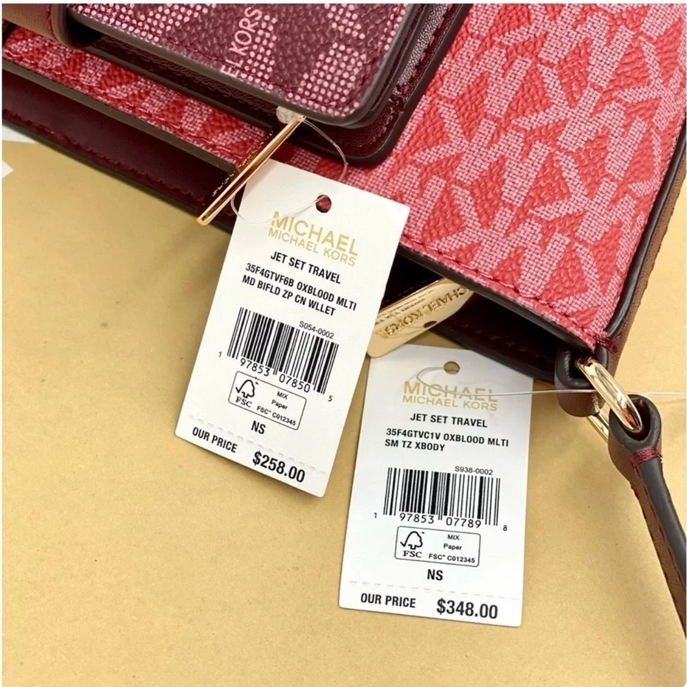 Michael Kors Jet Set Small Two-Tone Logo Crossbody Bag and Wallet Set